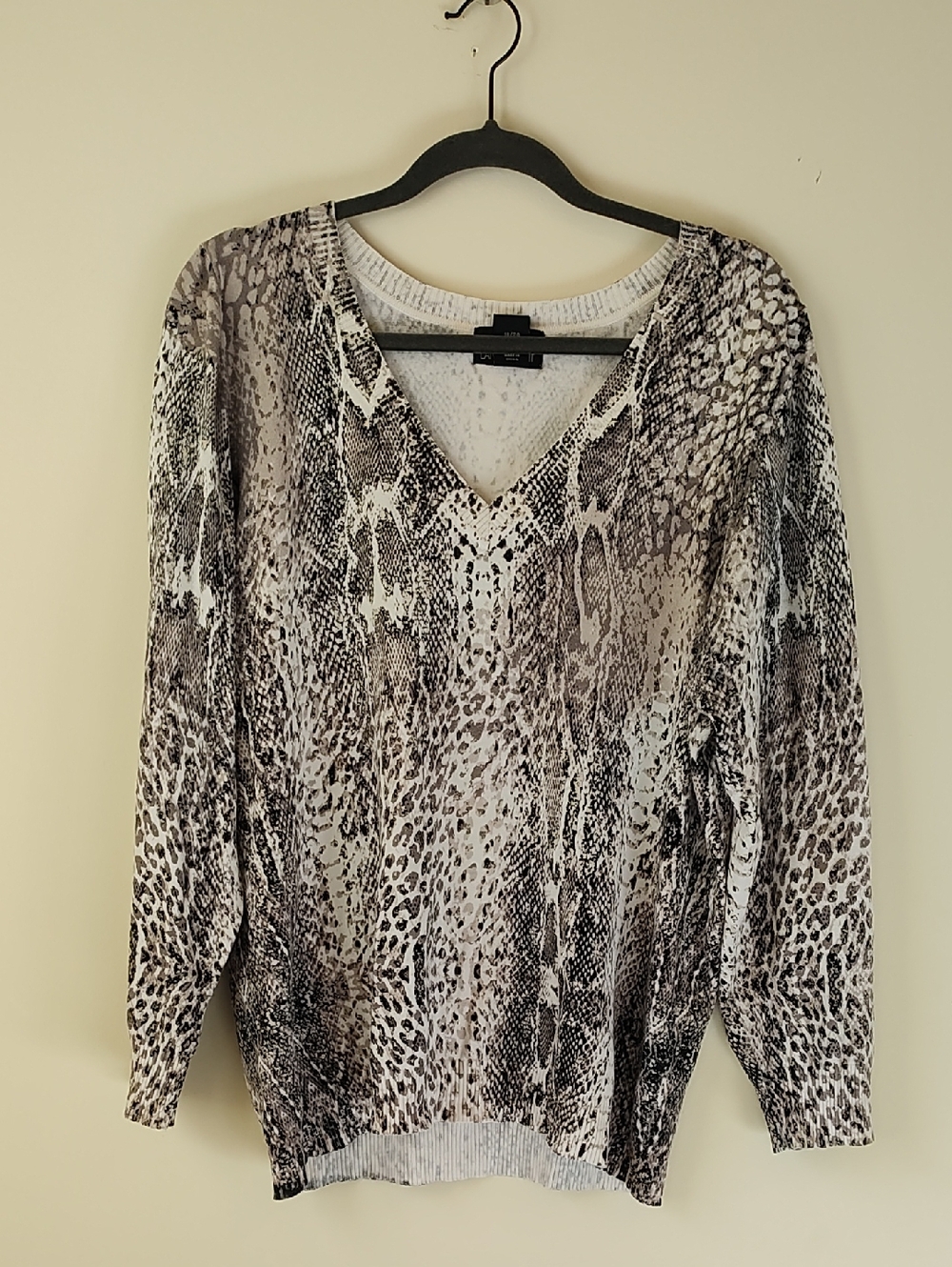 Lane Bryant Black and White Animal Print Top